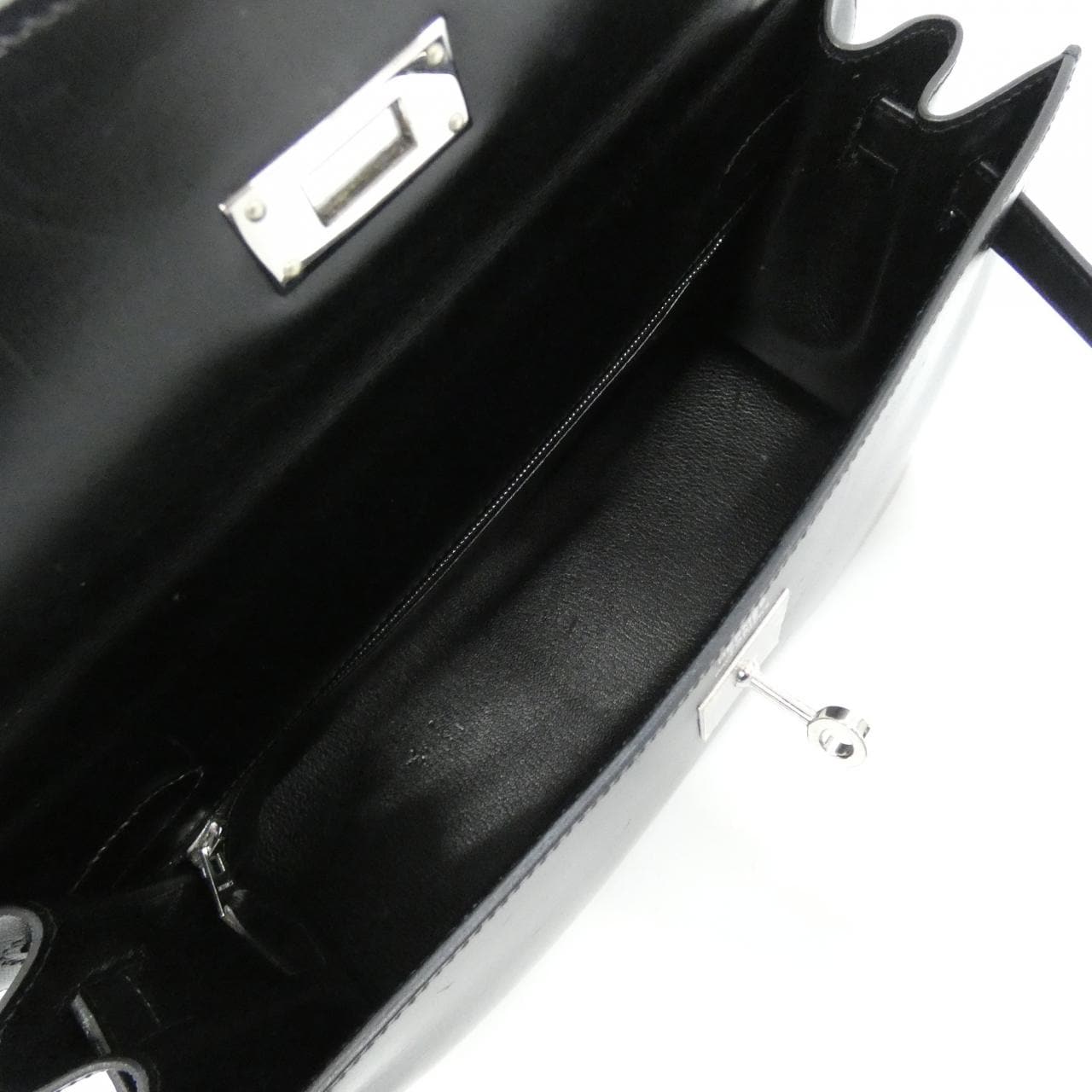 HERMES HERMÈS Kelly 020069CK Bag Box Calf Black Box Calf Leather - Thumbnail 10
