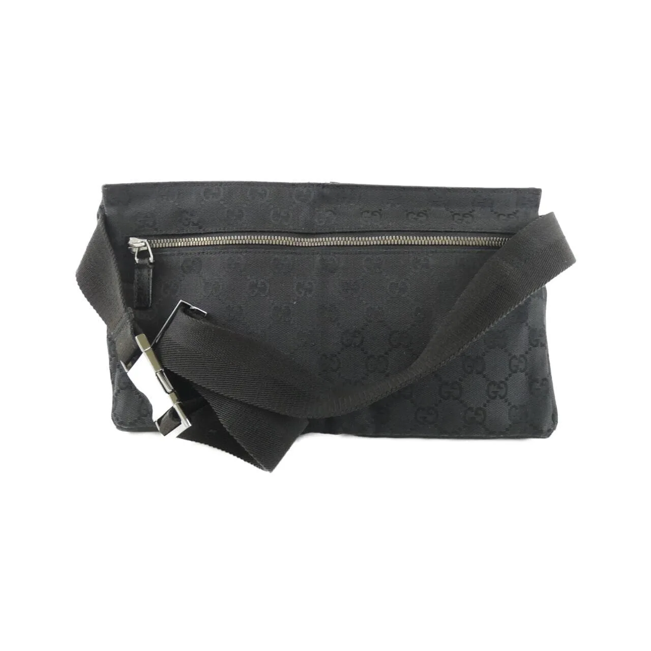 GUCCI 28566 Belt Canvas 黑色 帆布 中古品B - 縮圖 2