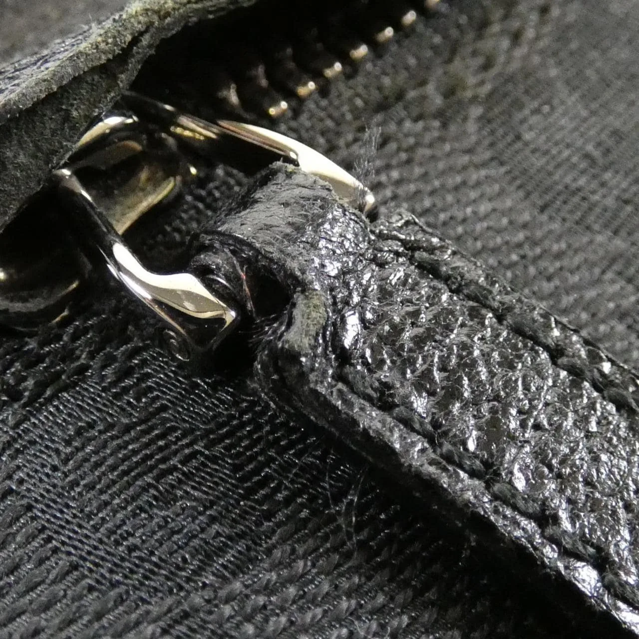 GUCCI 28566 Belt Canvas 黑色 帆布 中古品B - 縮圖 6