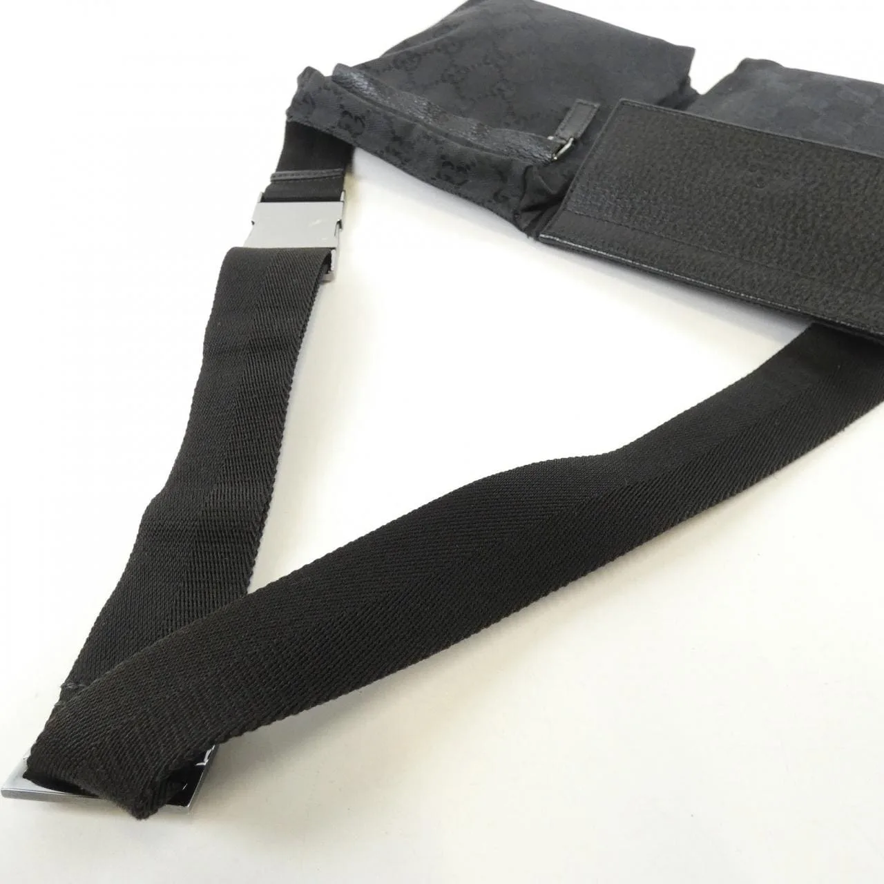 GUCCI 28566 Belt Canvas 黑色 帆布 中古品B - 縮圖 8