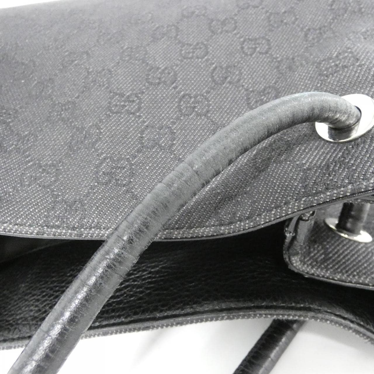 GUCCI 152279 Bag Denim 黑色 牛仔布 中古品B - 縮圖 6