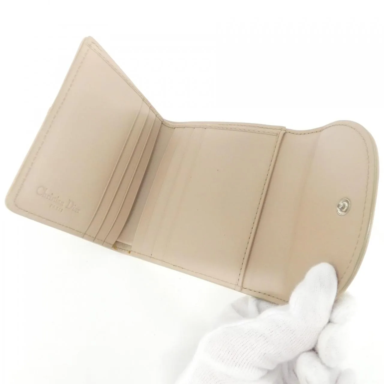 DIOR Coin Case Canvas Beige Canvas Rank B - Thumbnail 4