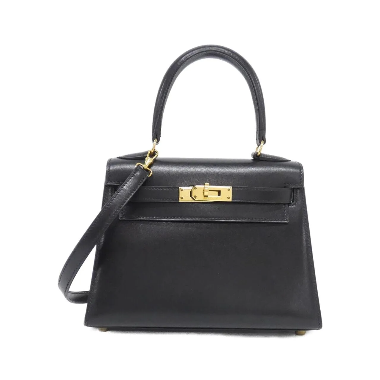 HERMES Kelly 011750CC Handbag Box Calf Black