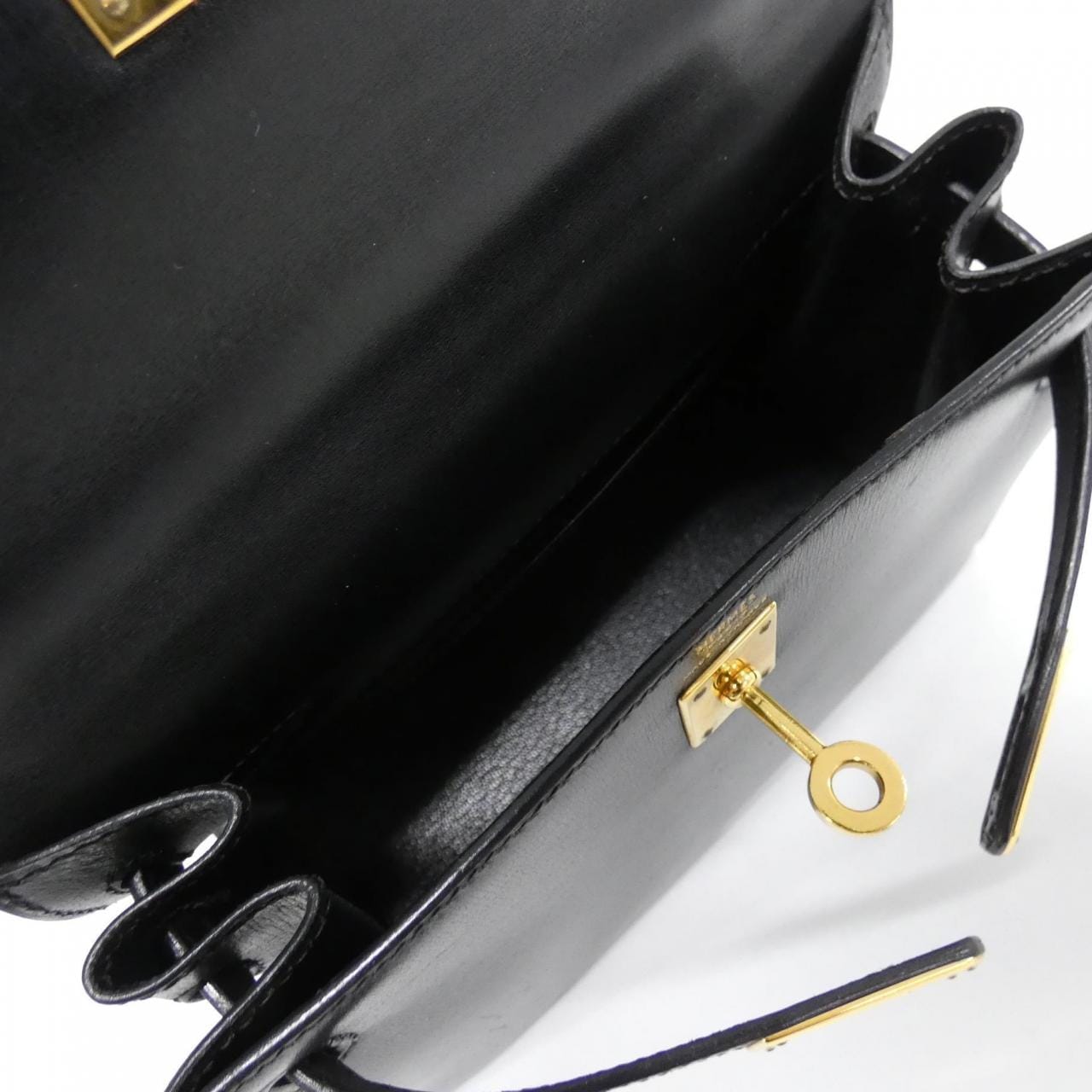 HERMES HERMÈS Kelly 011750CC Bag Box Calf 黑色 Box 皮 - 縮圖 7
