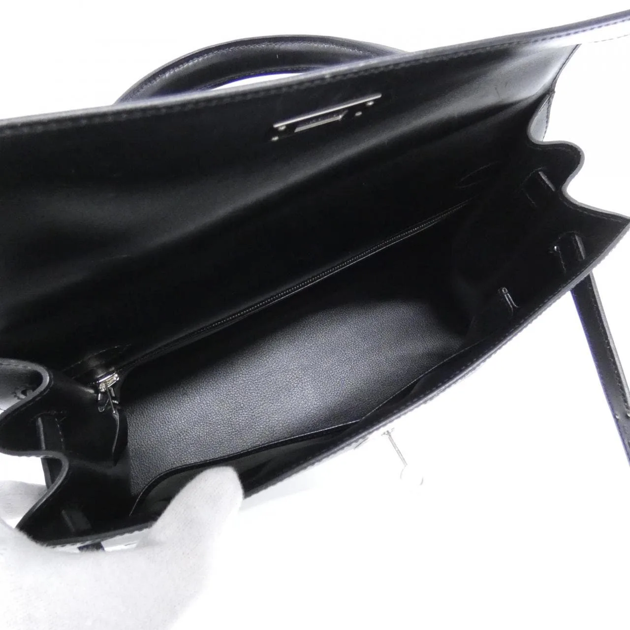 HERMES Kelly 020069CK Handbag Box Calf 黑色 Box 皮 中古品A - 縮圖 9