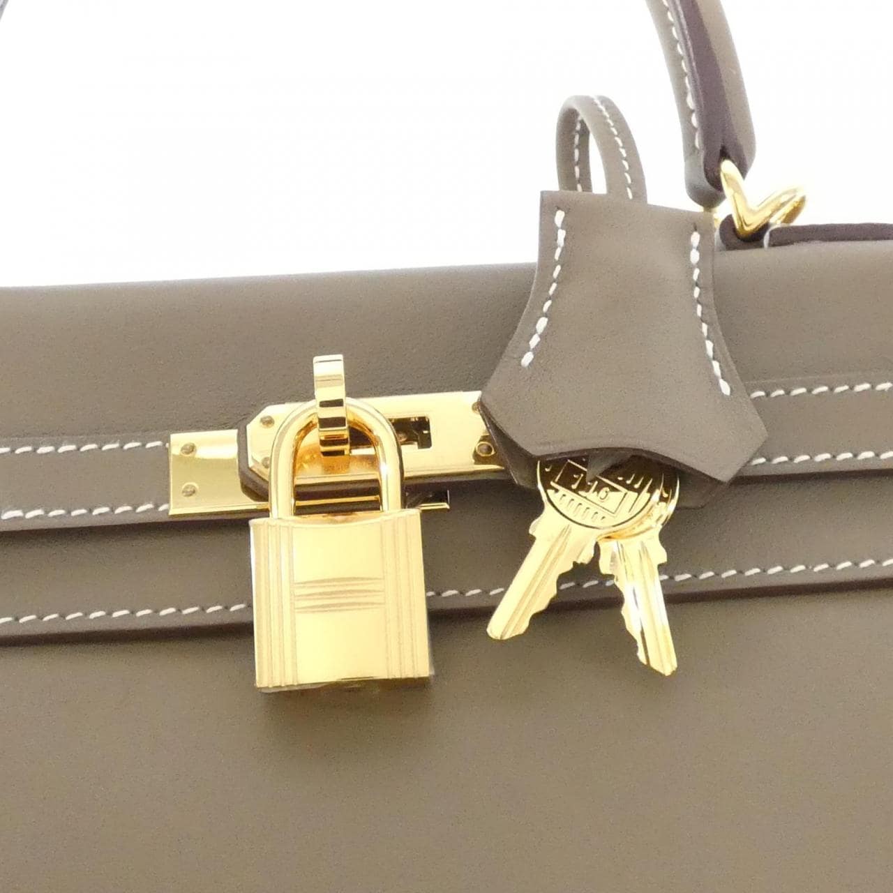 HERMES HERMÈS Kelly 047654CC Bag Swift Etoupe Swift 皮 - 縮圖 4