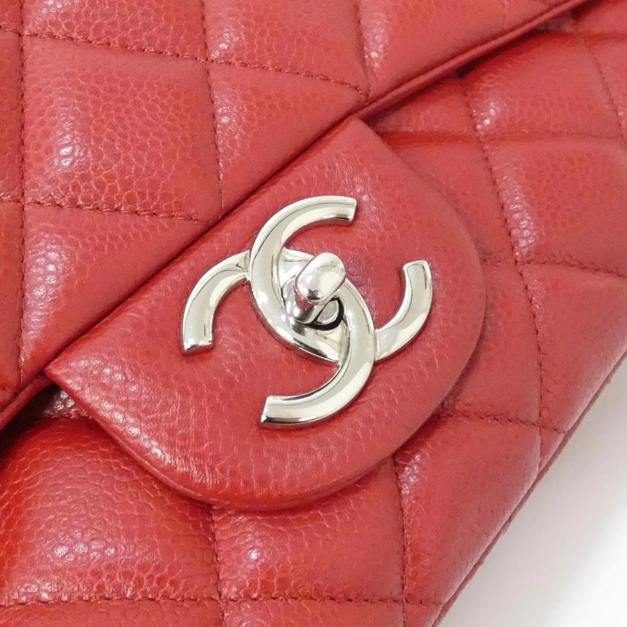 CHANEL 58601 Shoulder Grained Calfskin Red Grained Calfskin - Thumbnail 4