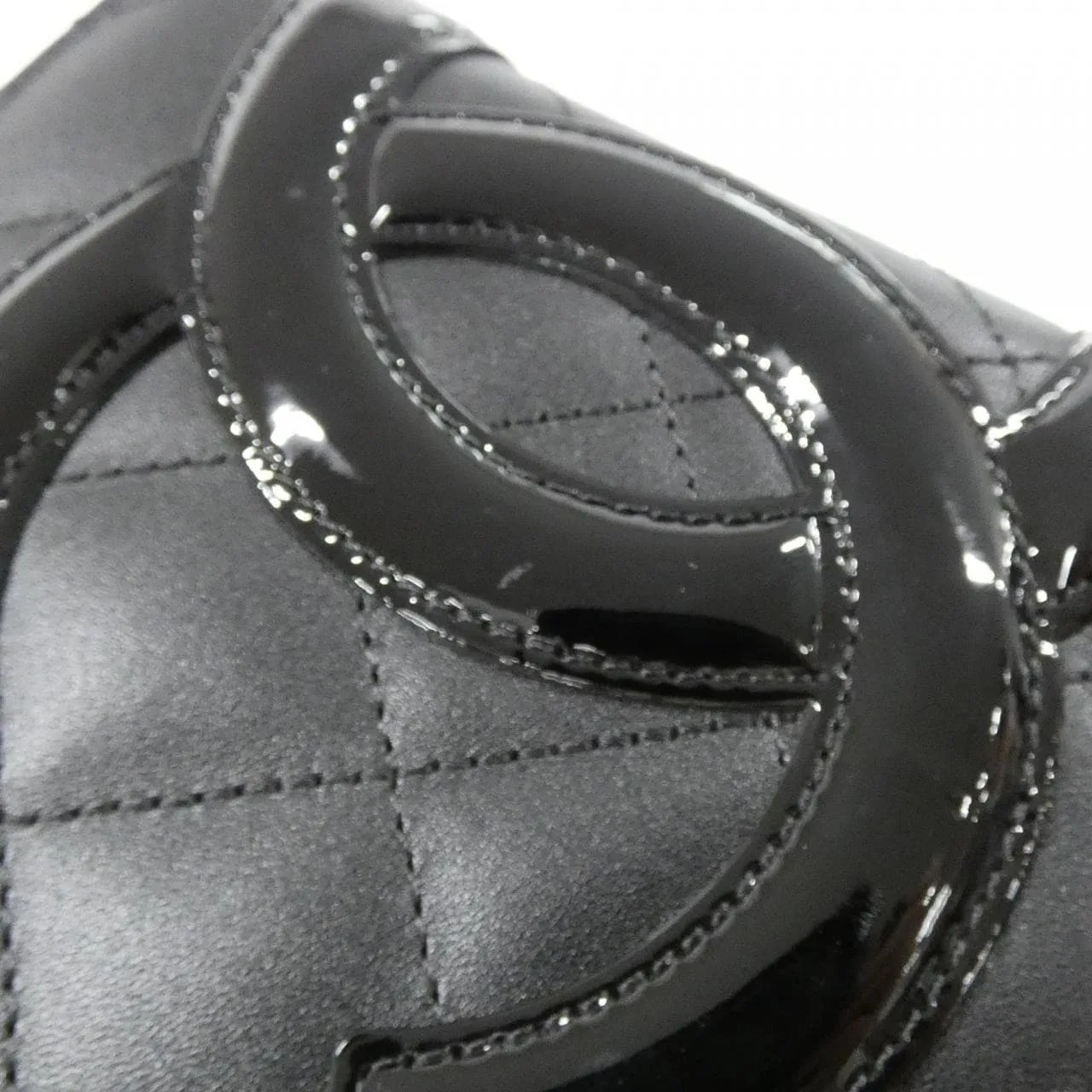 CHANEL Cambon 48660 Wallet Patent Leather Black Patent Leather Rank A - Thumbnail 4