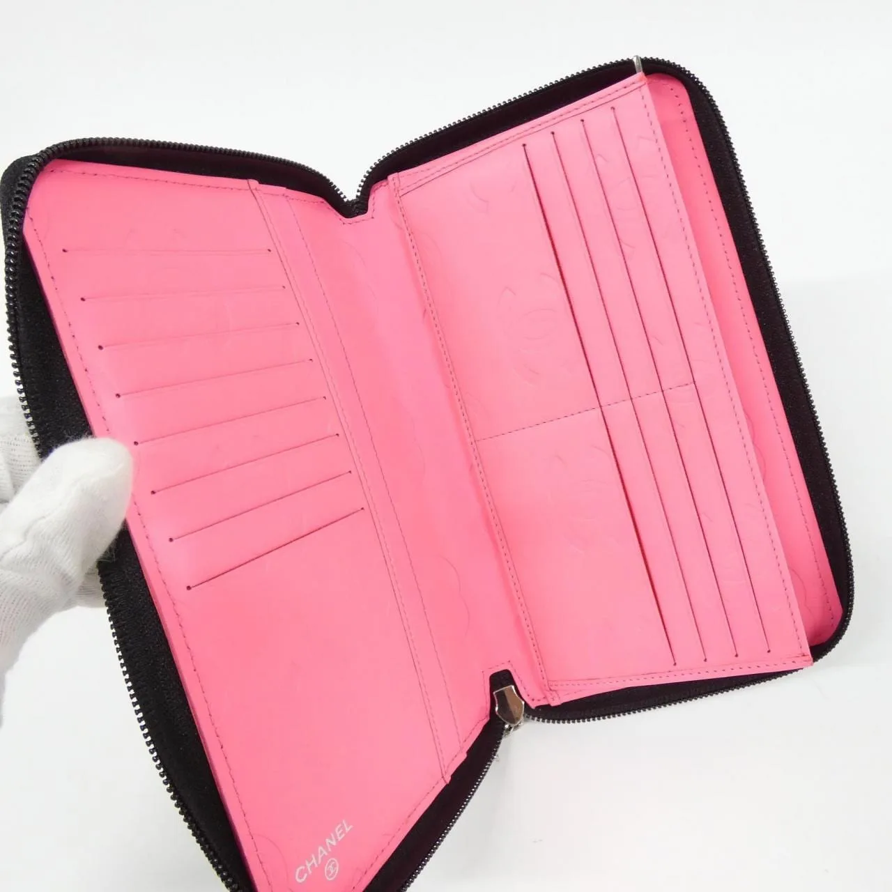 CHANEL Cambon 48660 Wallet Patent Leather Black Patent Leather Rank A - Thumbnail 5