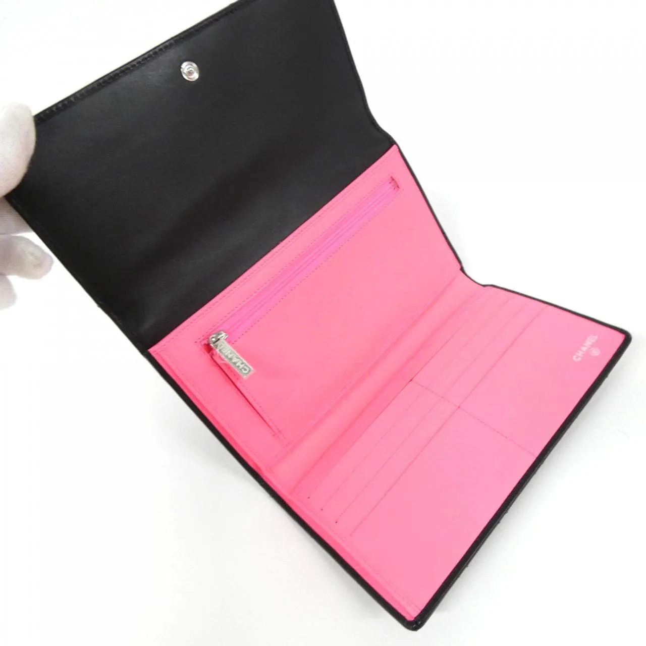 CHANEL Cambon 46645 Wallet Patent Leather Black Patent Leather Rank A - Thumbnail 3