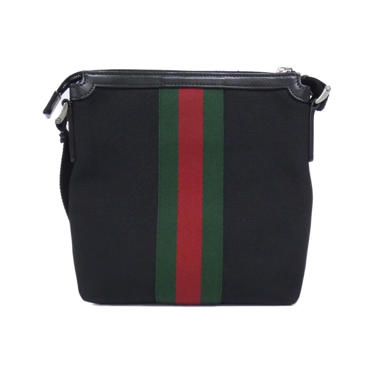 GUCCI 631195 KWT7N Shoulder Bag Canvas 黑色 帆布 中古品A - 縮圖 2