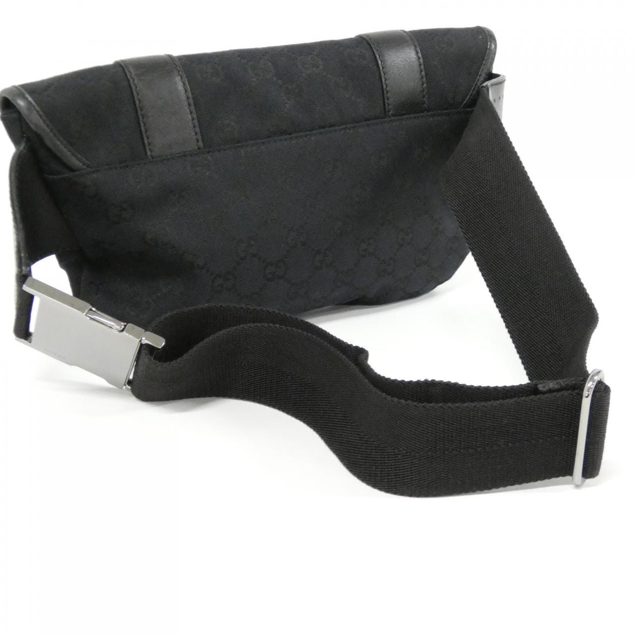 GUCCI 145851 Belt Bag Canvas 黑色 帆布 中古品B - 縮圖 9