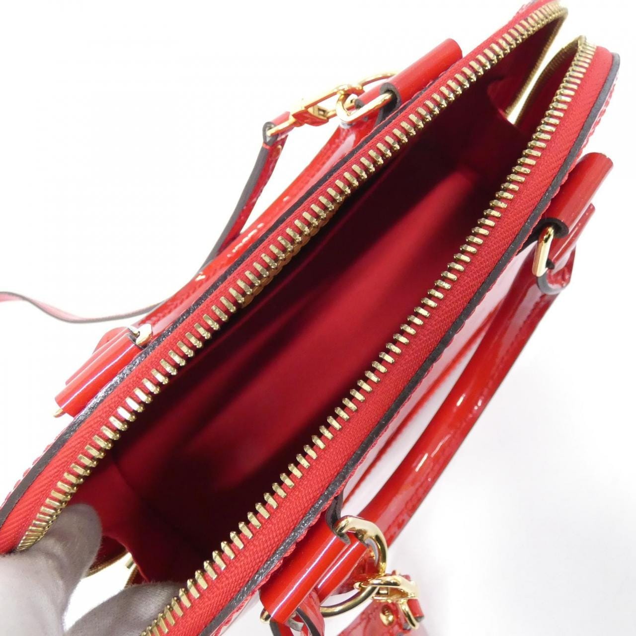 LOUIS VUITTON Alma M90174 Bag Vernis 黑色 Vernis 中古品A - 縮圖 9