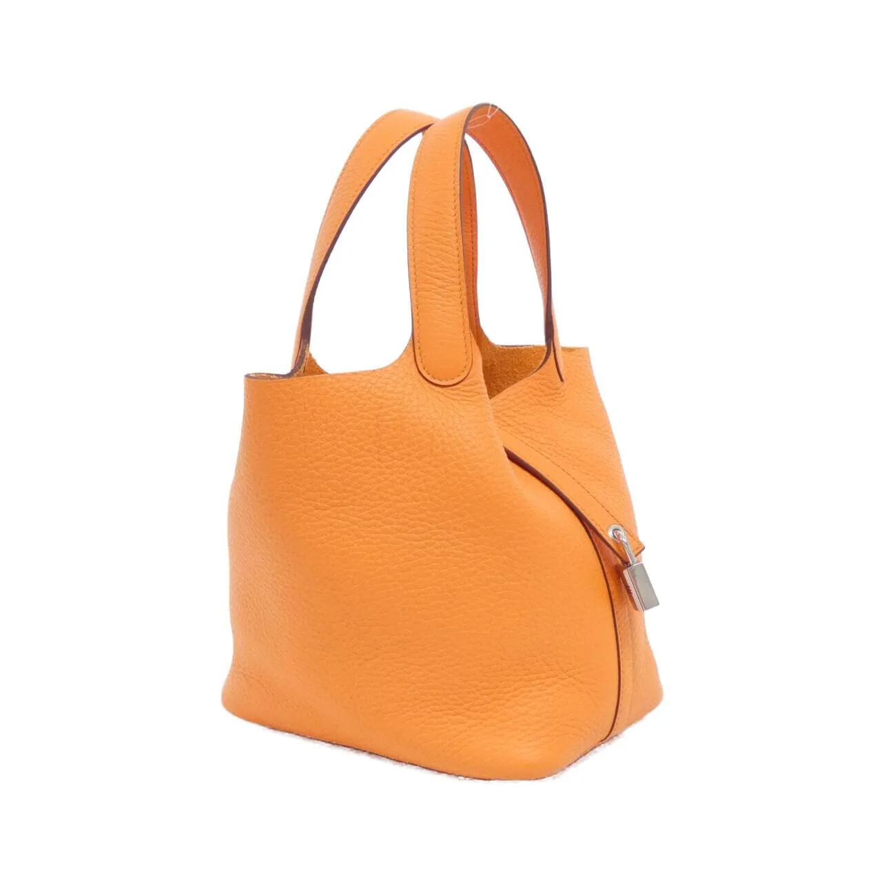HERMES Picotin 056289CK Handbag Clemence Orange