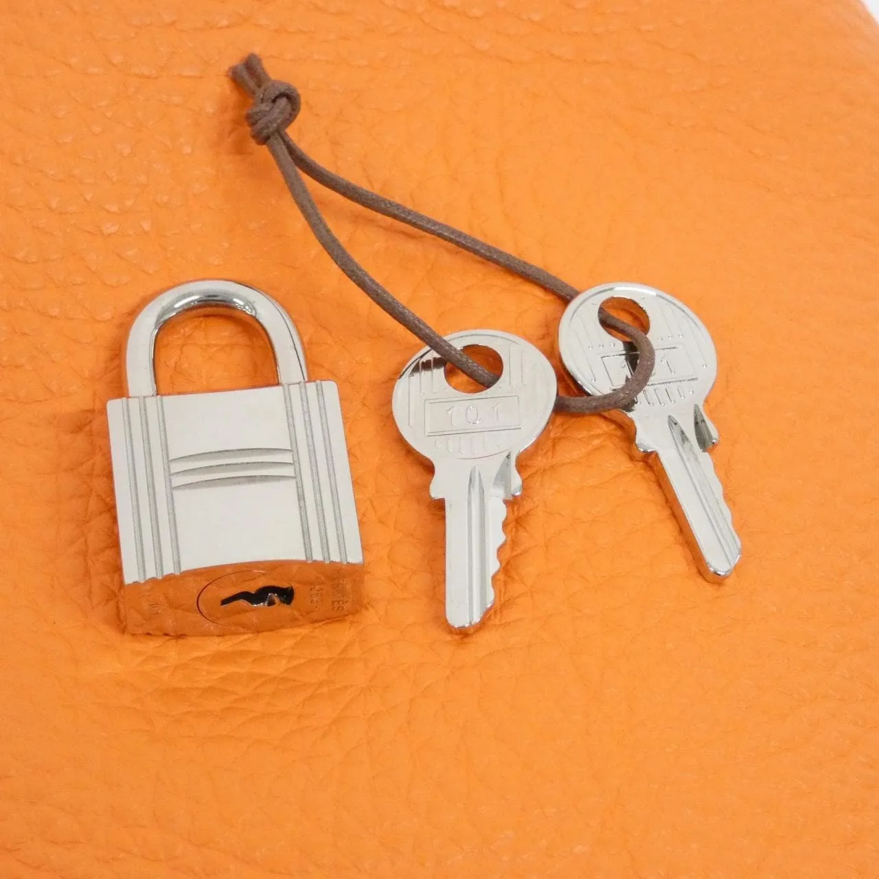 HERMES Picotin 056289CK Handbag Clemence Orange Clemence Leather Rank A - Thumbnail 3