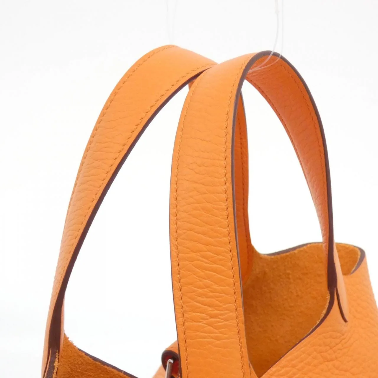 HERMES Picotin 056289CK Handbag Clemence Orange Clemence Leather Rank A - Thumbnail 4