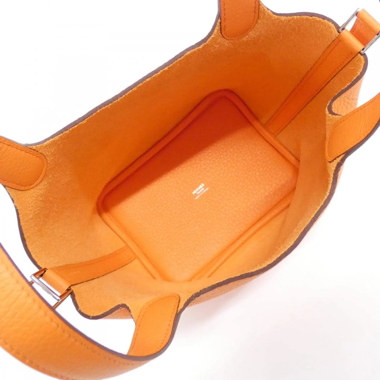 HERMES Picotin 056289CK Handbag Clemence Orange Clemence Leather Rank A - Thumbnail 5