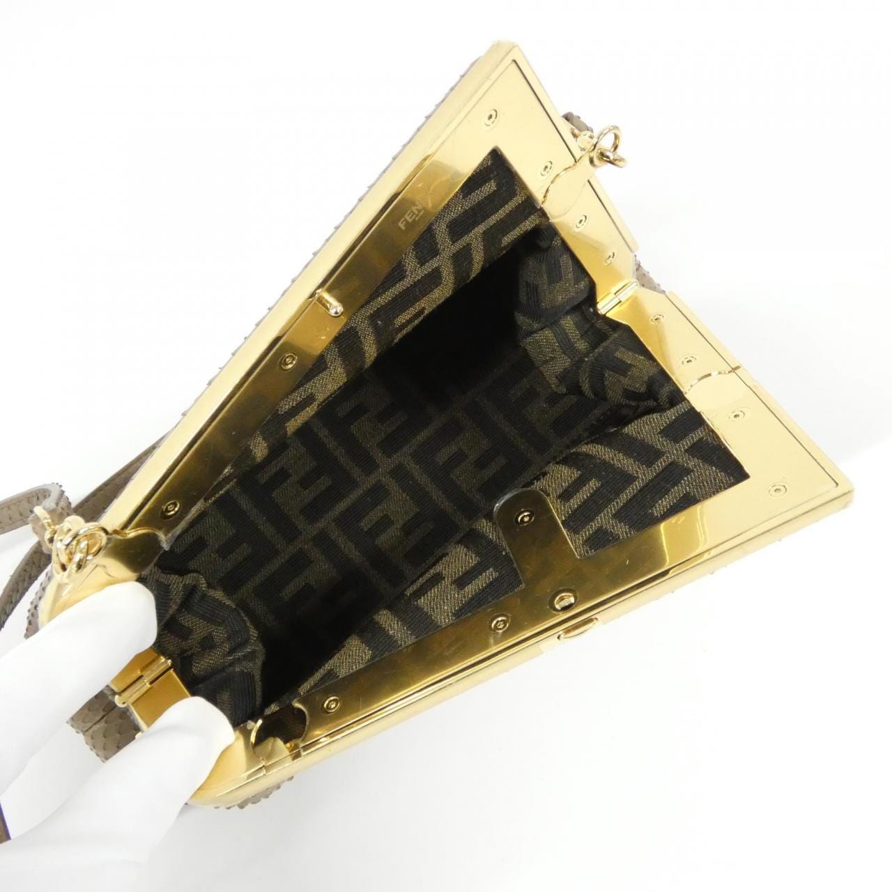 FENDI Fendi First 8BP129 AHN2 Bag Python Black Python - Thumbnail 5