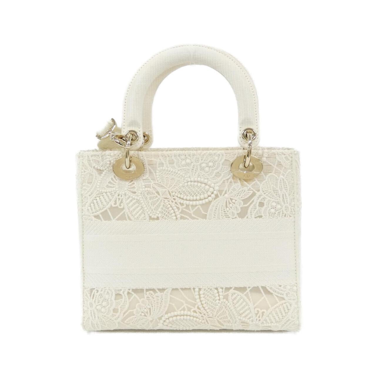 DIOR Lady Dior M0565OESQ Bag Canvas 黑色 帆布 中古品A - 縮圖 2