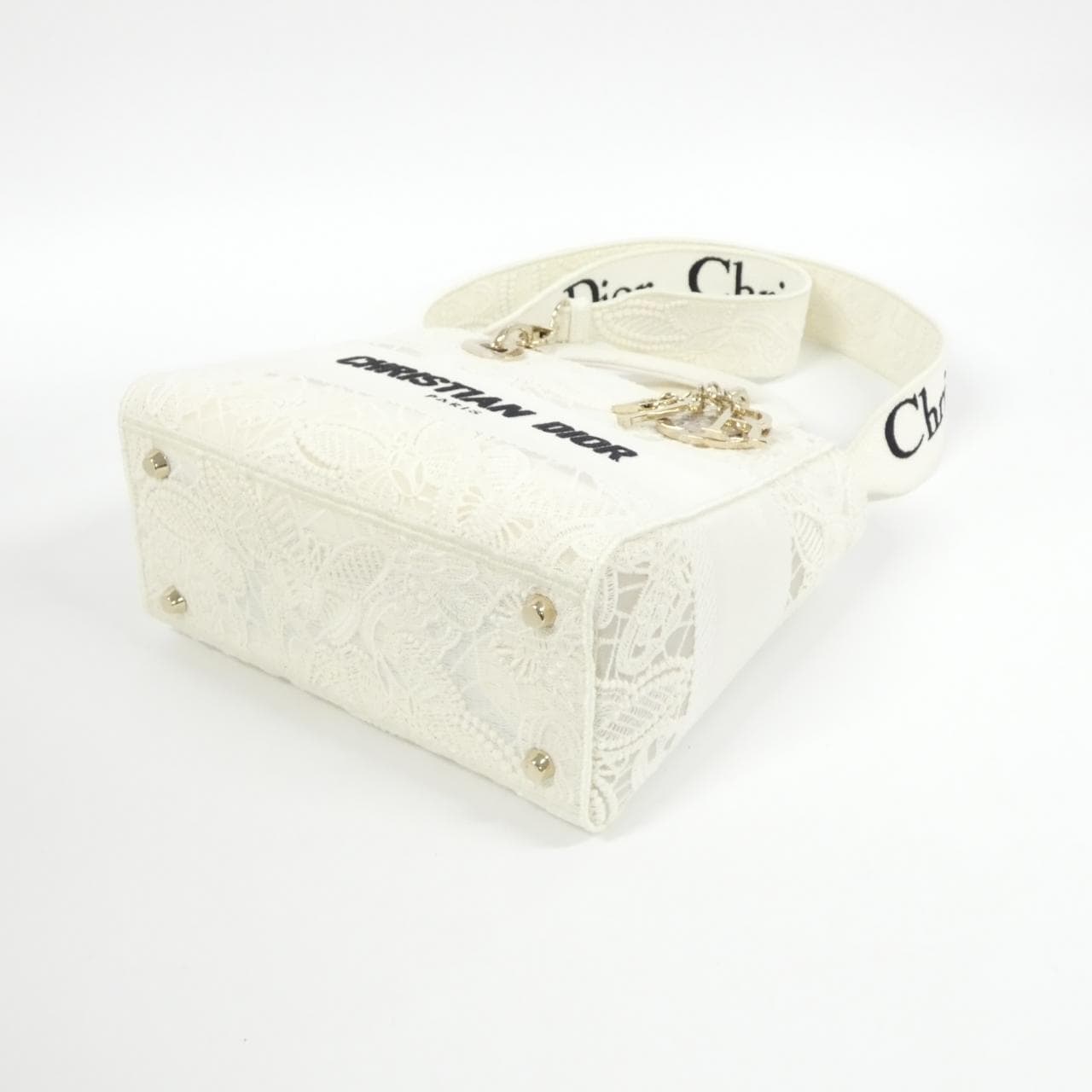 DIOR Lady Dior M0565OESQ Bag Canvas 黑色 帆布 中古品A - 縮圖 3