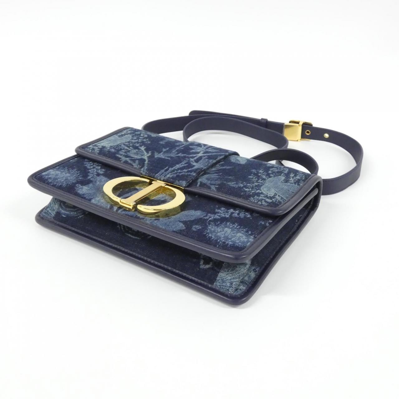 DIOR 30 Montaigne M9203UJDE Shoulder Bag Denim 黑色 牛仔布 中古品A - 縮圖 3