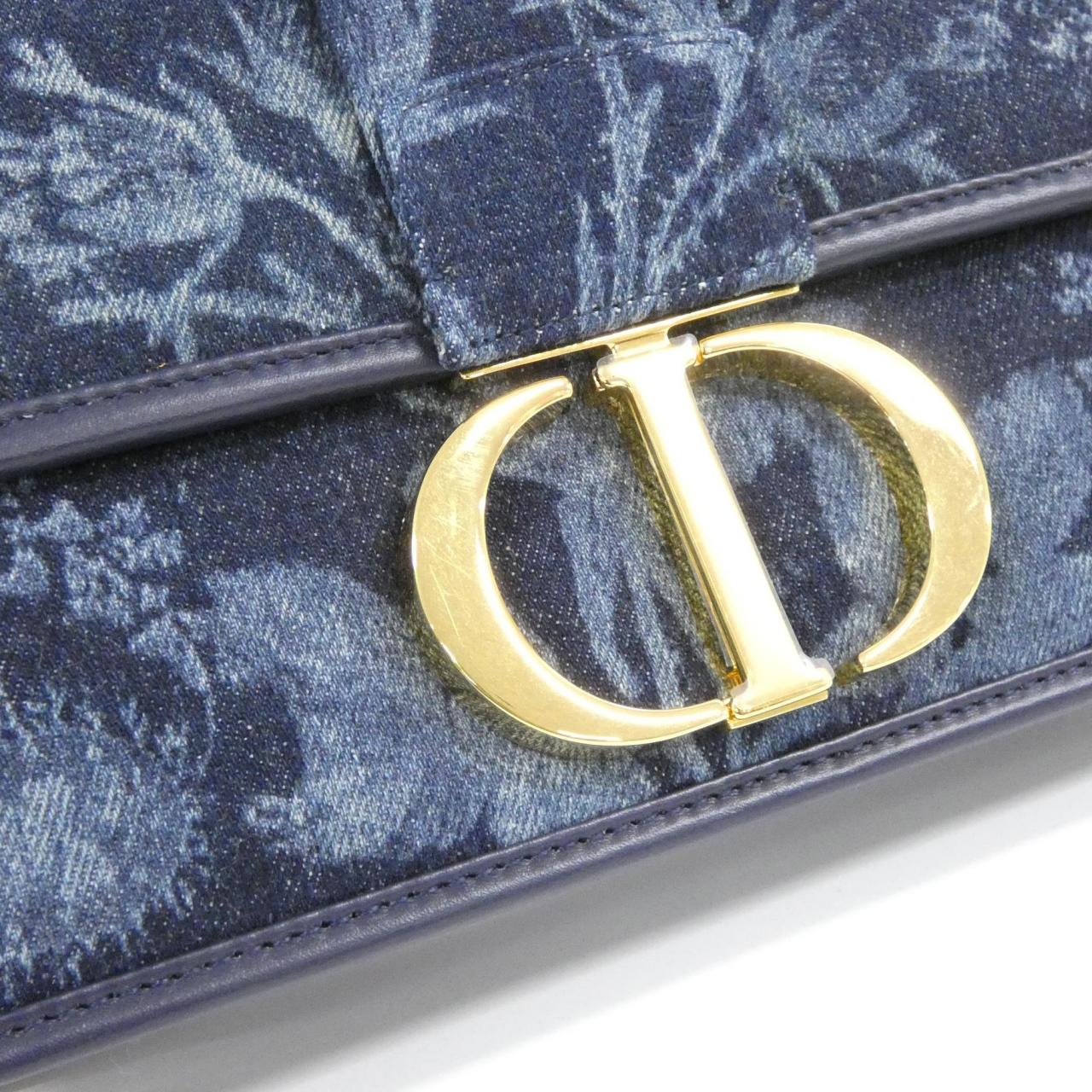 DIOR 30 Montaigne M9203UJDE Shoulder Bag Denim 黑色 牛仔布 中古品A - 縮圖 4