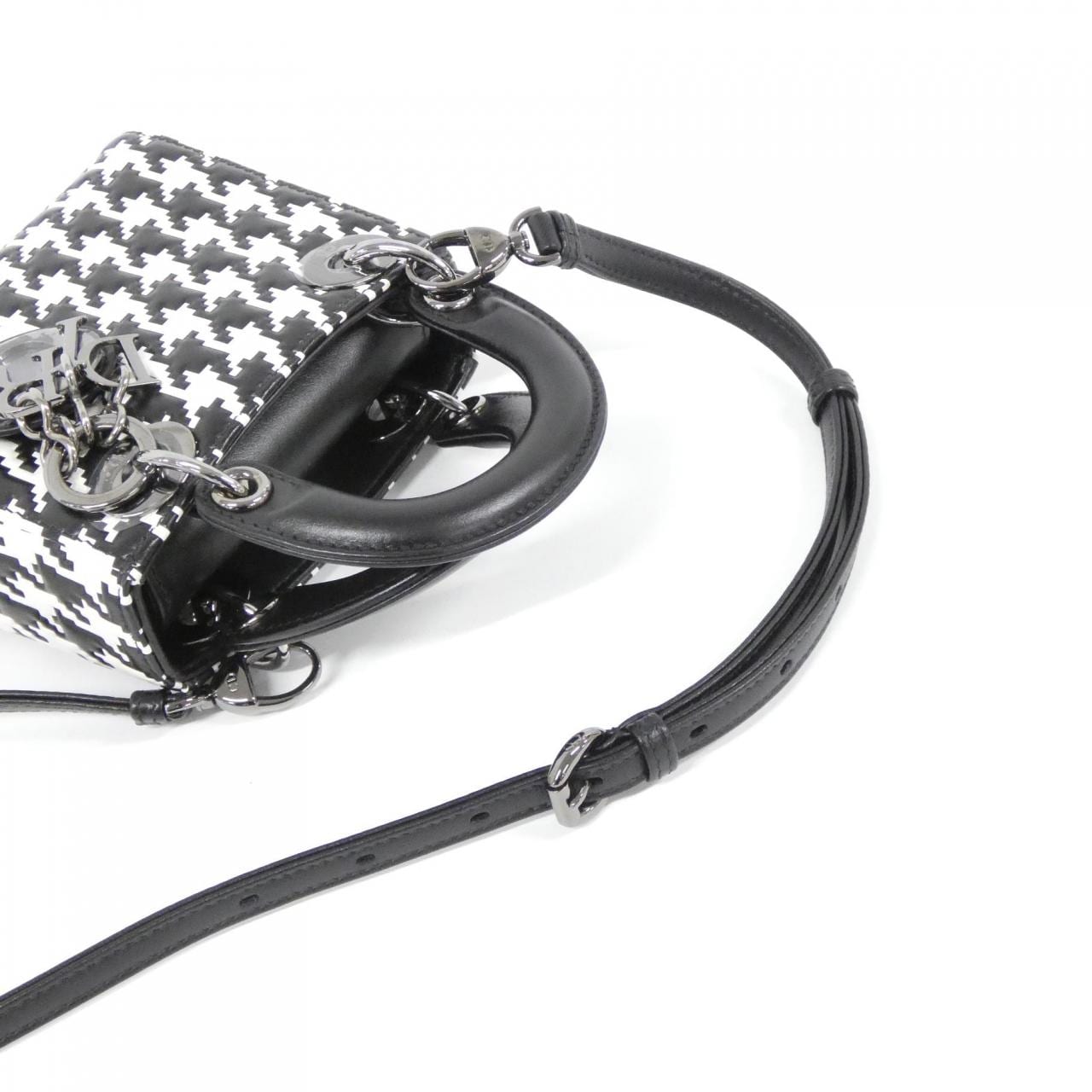 DIOR Lady Dior Bag Leather 黑色 皮革 中古品A - 縮圖 7