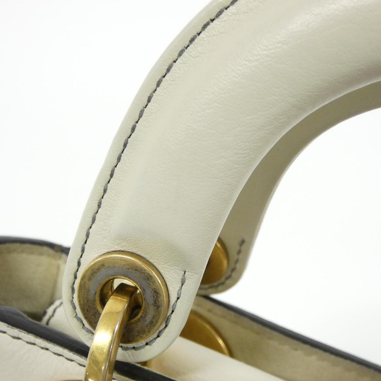 DIOR Lady Dior Bag Leather White Leather - Thumbnail 8