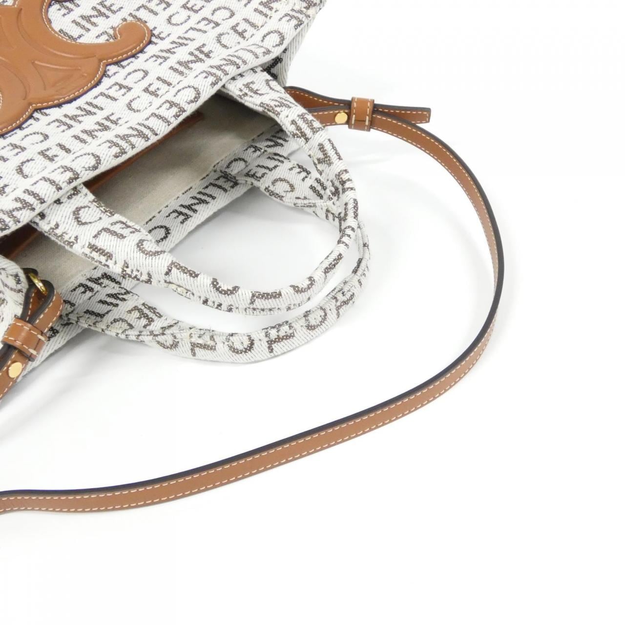 CELINE Cabas 199162FEF Handbag Canvas Black Canvas - Thumbnail 5