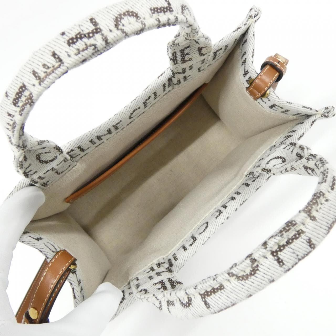 CELINE Cabas 199162FEF Handbag Canvas Black Canvas - Thumbnail 6