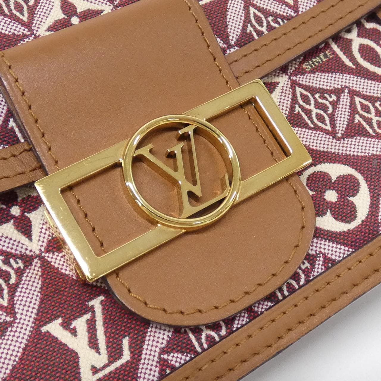 LOUIS VUITTON Dauphine M57172 Shoulder Bag 酒紅色 中古品A - 縮圖 4