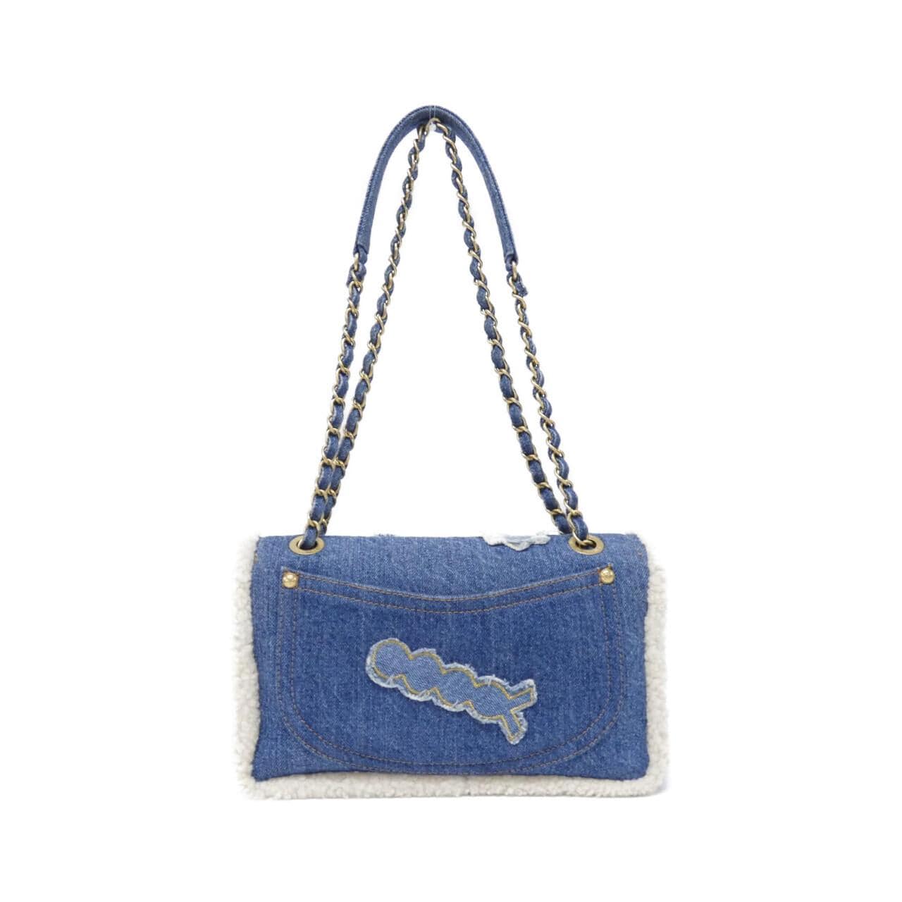 CHANEL AS0875 Shoulder Denim 白色 牛仔布 中古品A - 縮圖 2