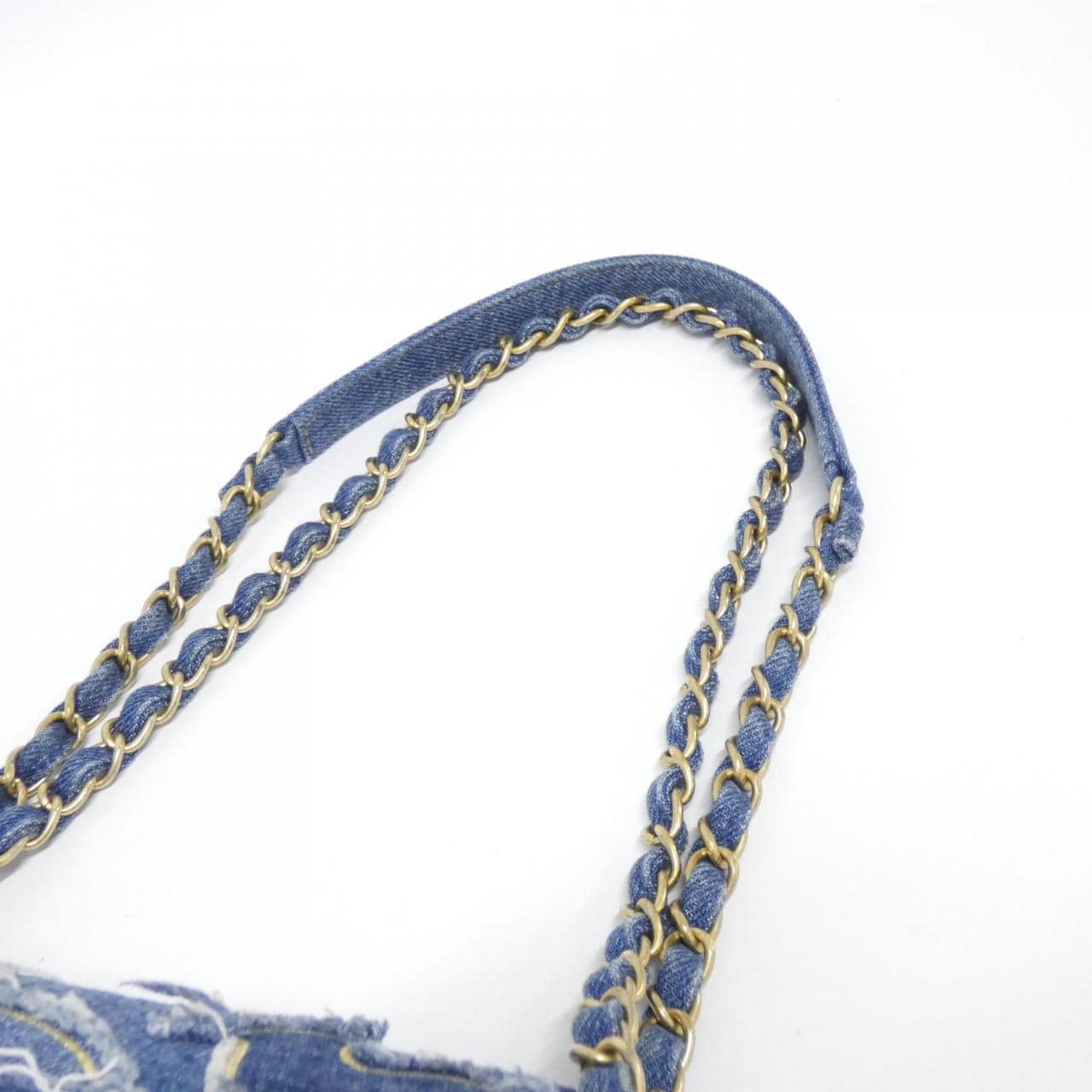 CHANEL AS0875 Shoulder Denim 白色 牛仔布 中古品A - 縮圖 5