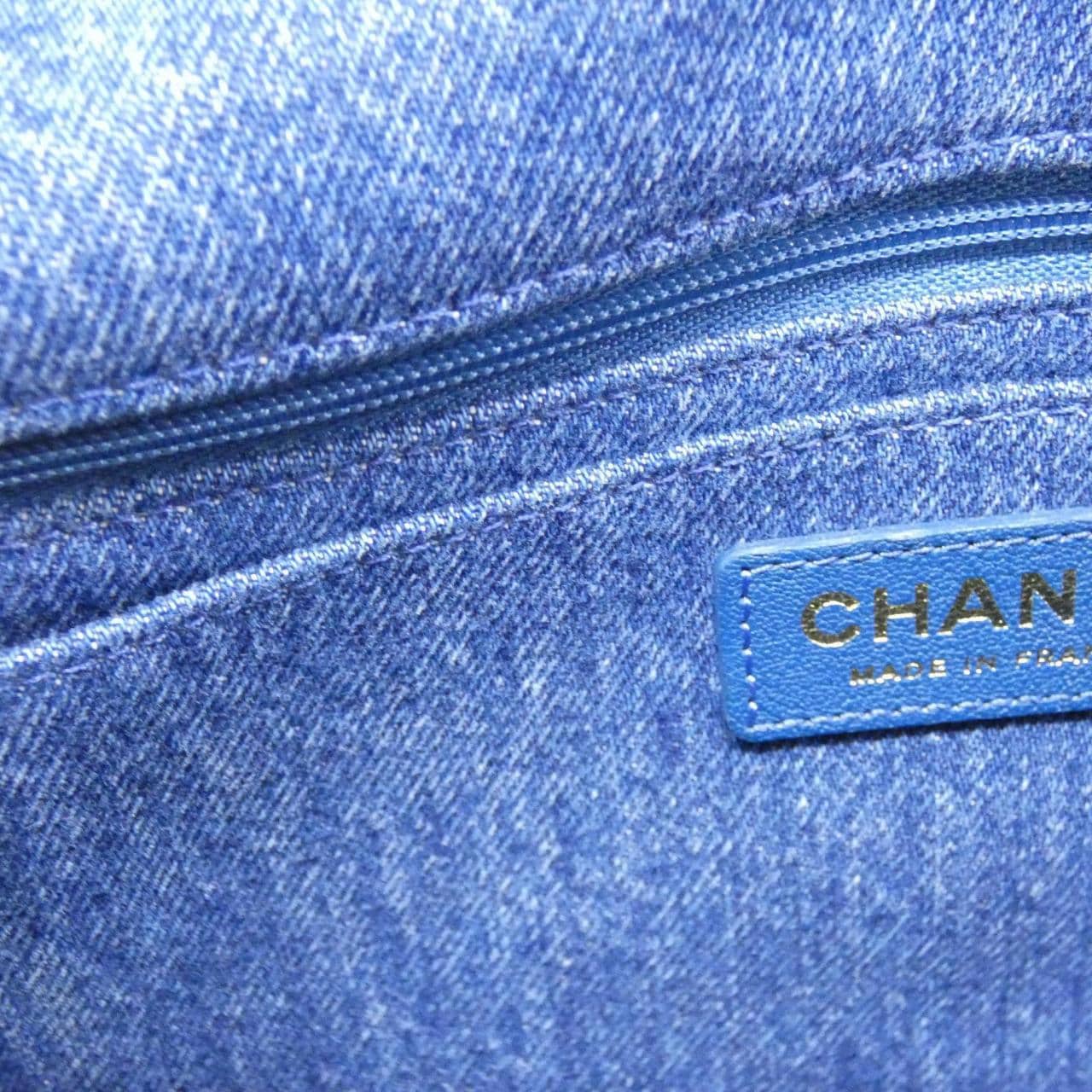 CHANEL AS0875 Shoulder Denim 白色 牛仔布 中古品A - 縮圖 7