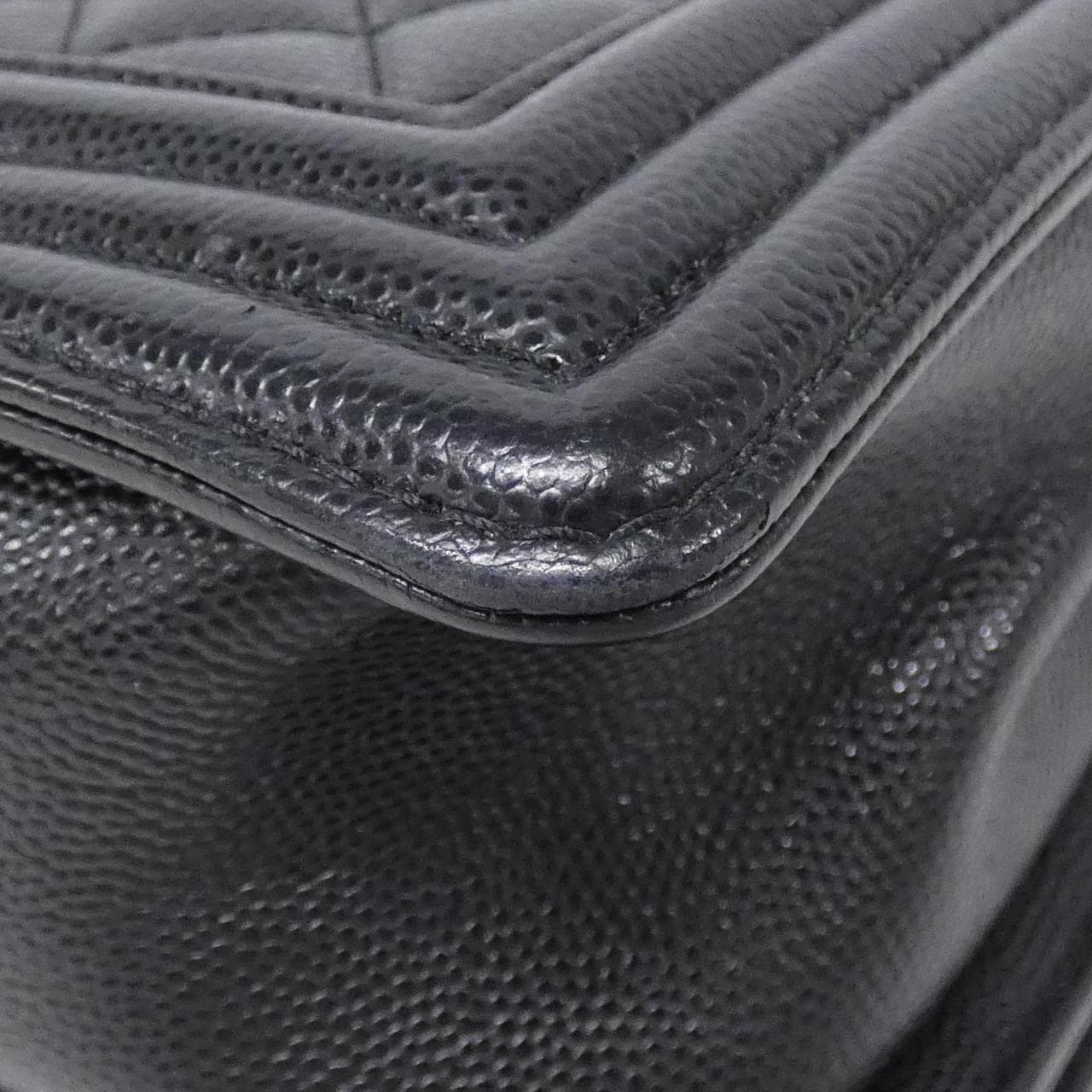CHANEL Boy Chanel 92193 Shoulder Bag Caviar Leather Black Caviar Leather Rank A - Thumbnail 3