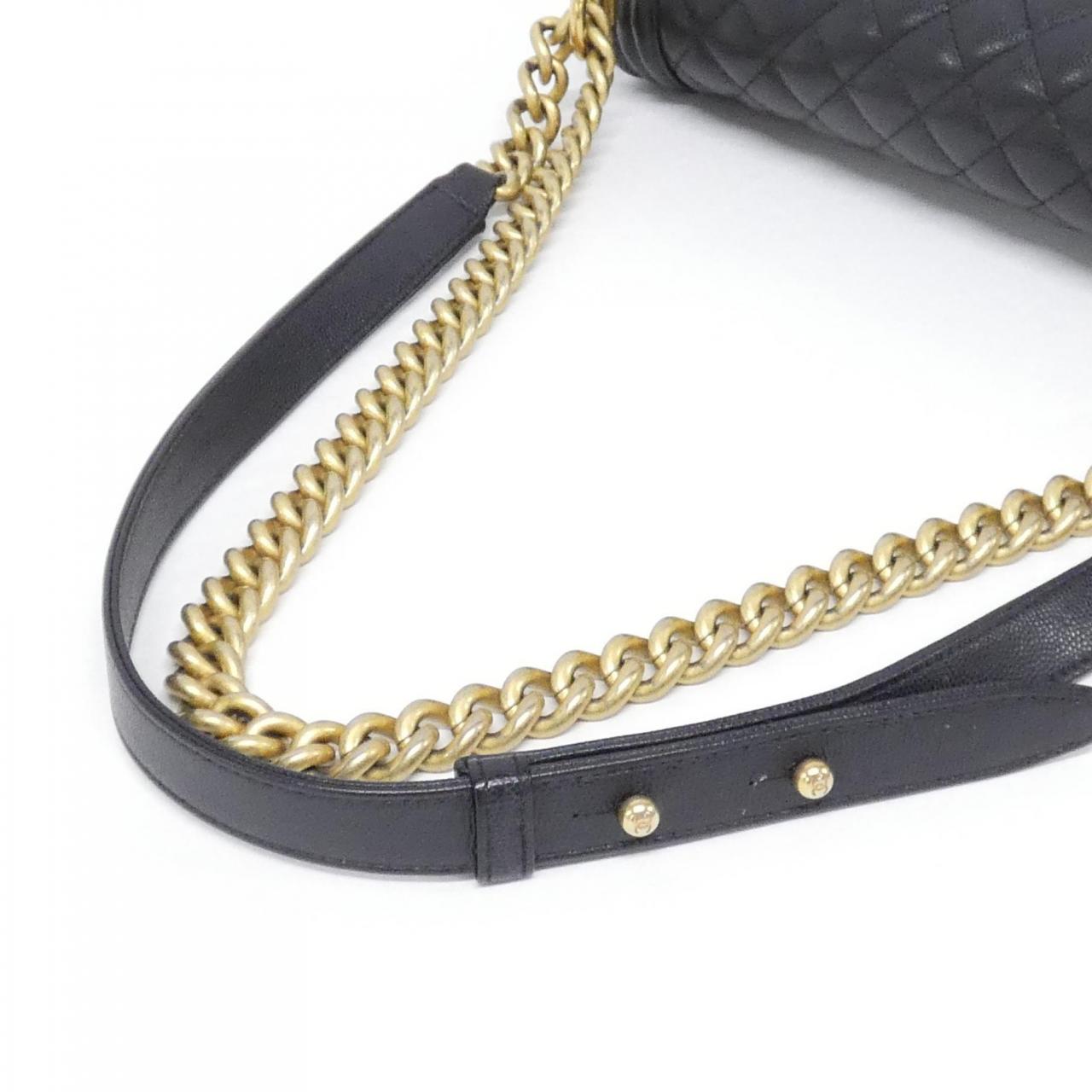 CHANEL Boy Chanel 92193 Shoulder Bag Caviar Leather Black Caviar Leather Rank A - Thumbnail 6