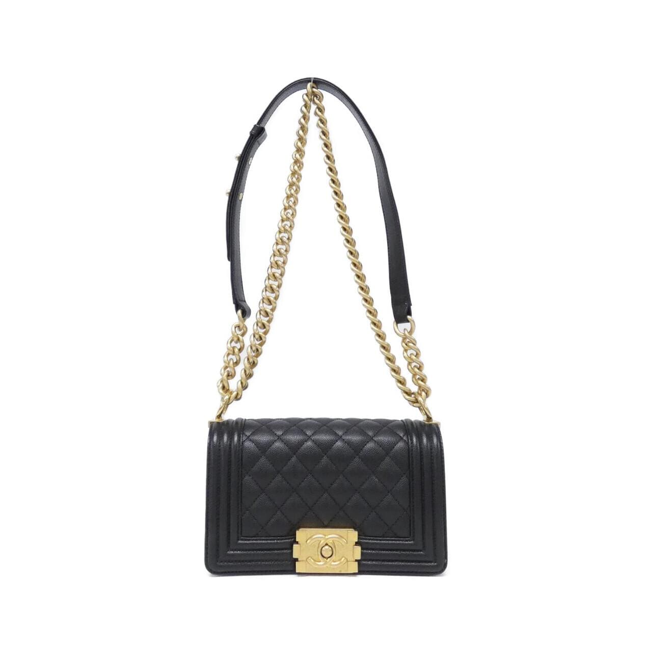 CHANEL Boy Chanel 67085 Shoulder Bag Grained Calfskin Black