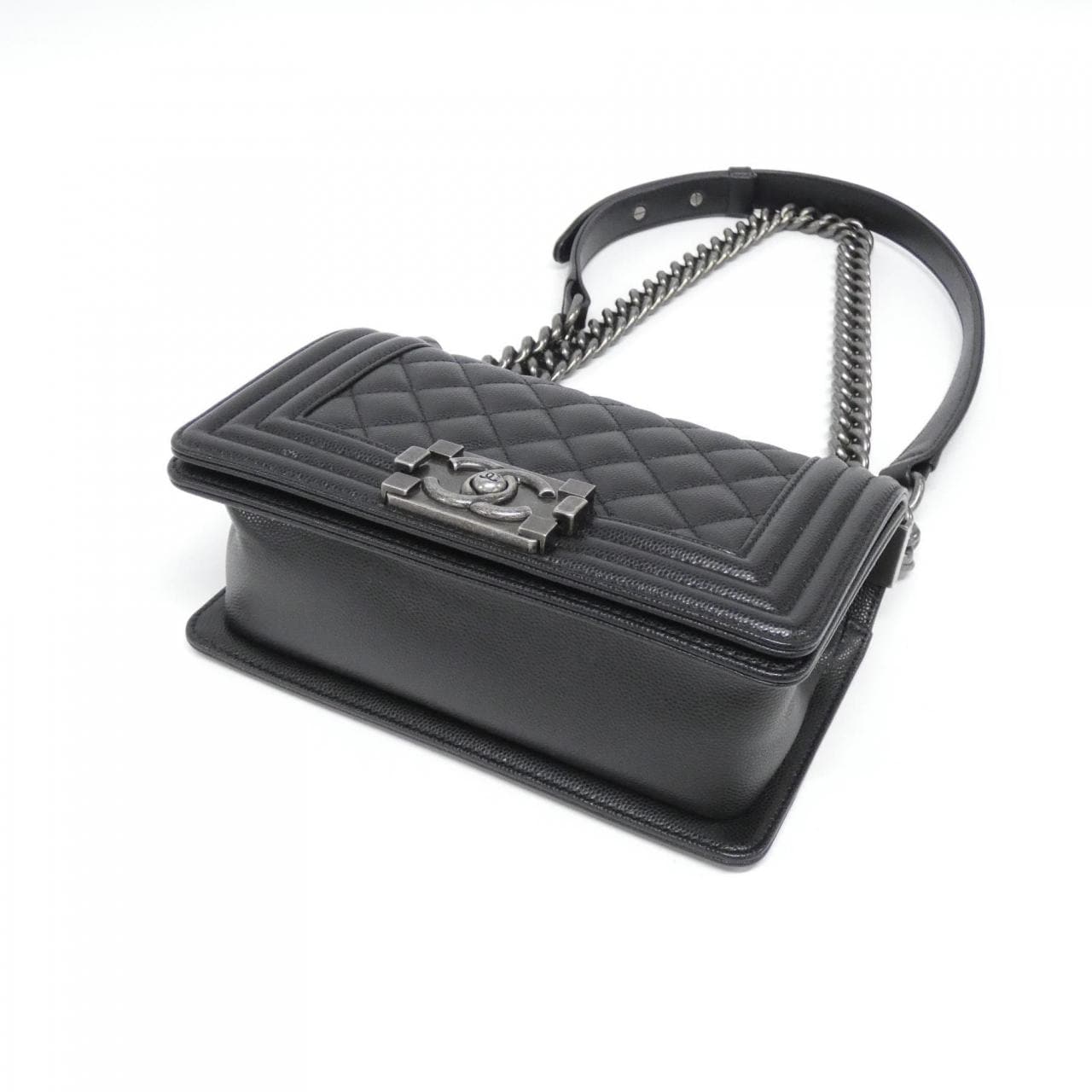 CHANEL Boy Chanel 67085 Shoulder Bag Grained Calfskin Black Grained Calfskin - Thumbnail 3