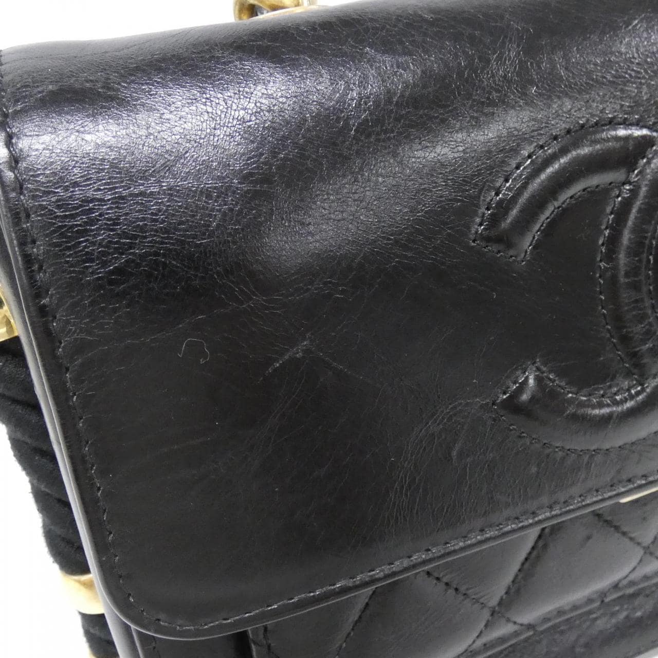 CHANEL AS0074 Handbag Leather 黑色 皮革 中古品A - 縮圖 5
