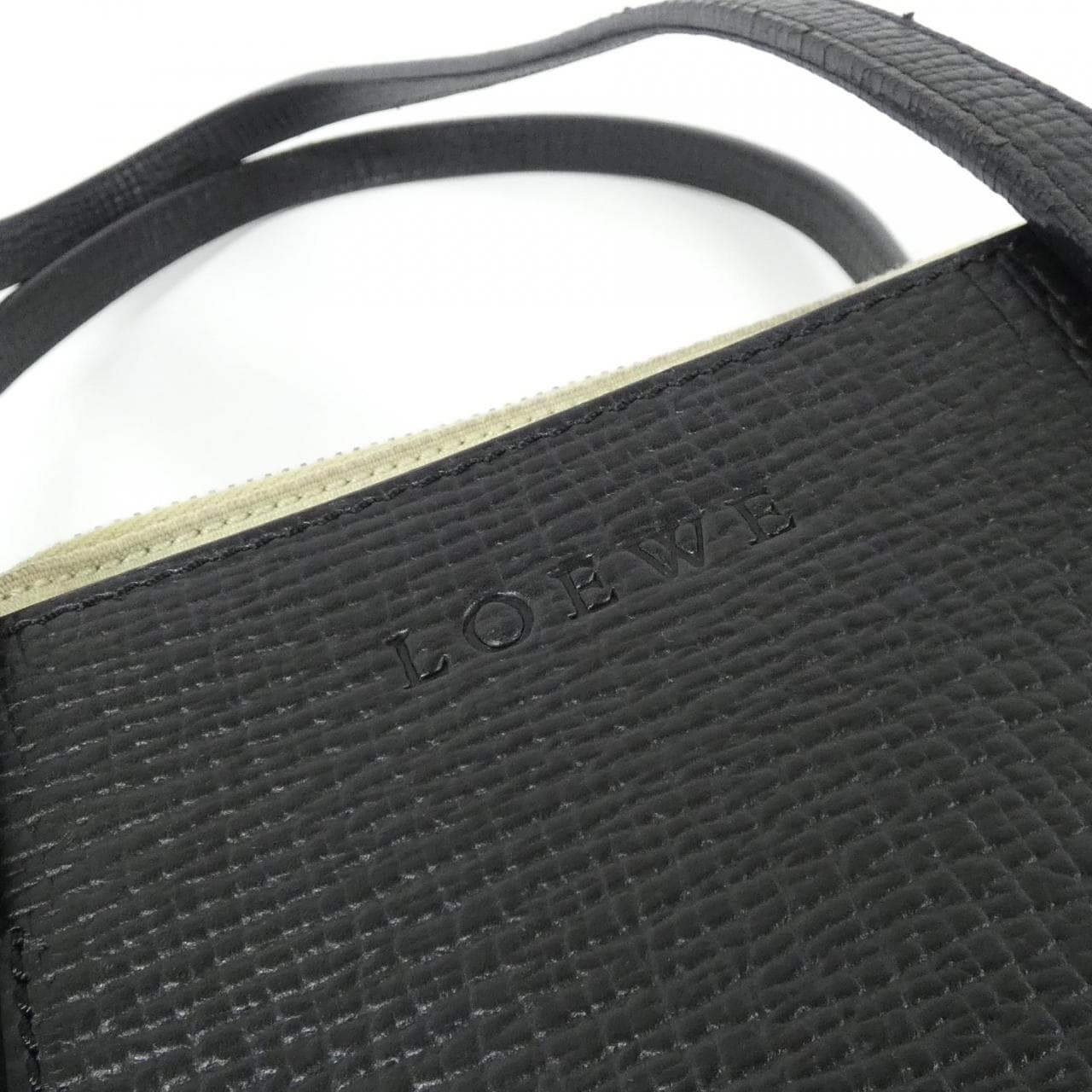 LOEWE Shoulder Bag Nylon 黑色 尼龍 中古品B - 縮圖 4