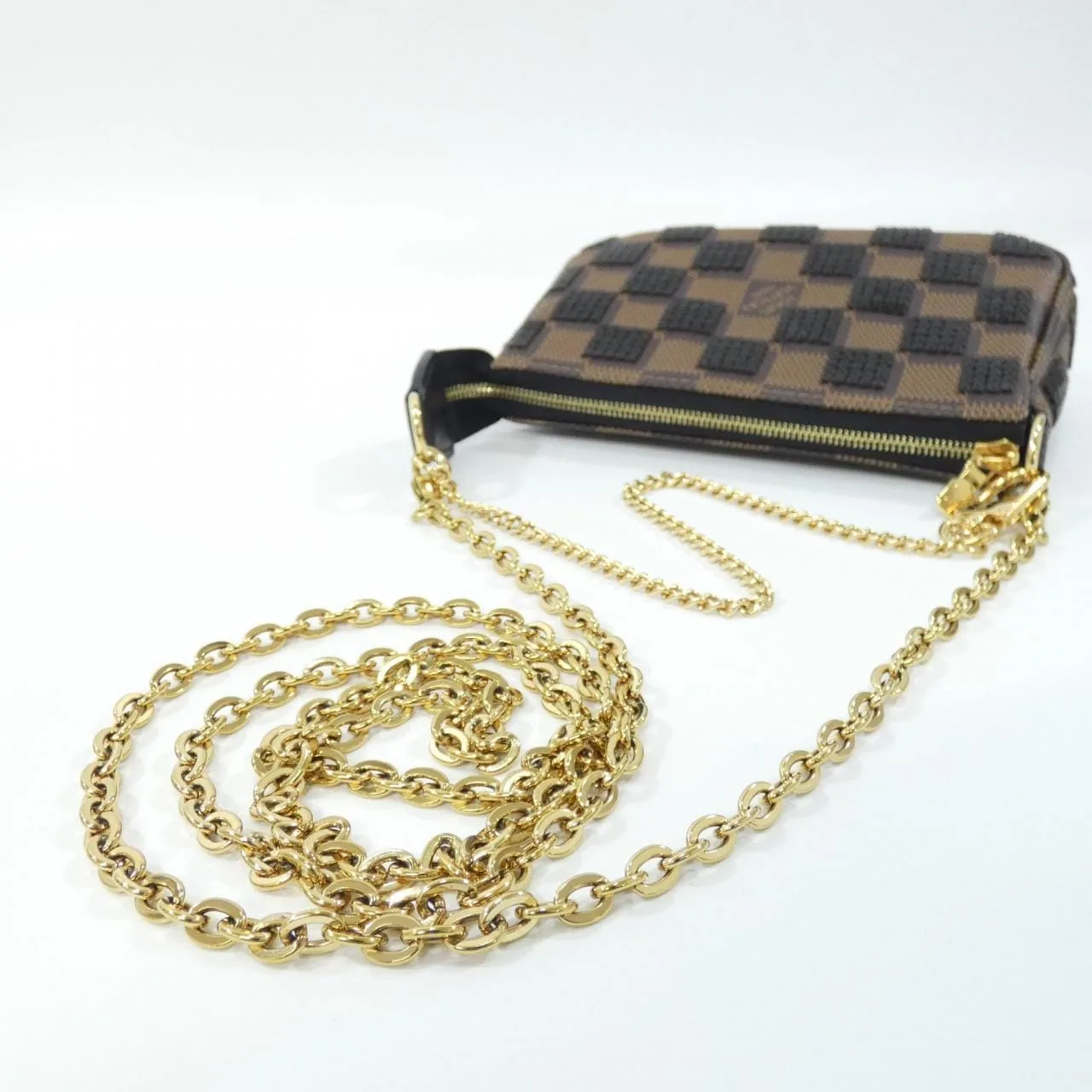 LOUIS VUITTON Pochette N63176 Pochette Damier Black Damier Rank A - Thumbnail 4