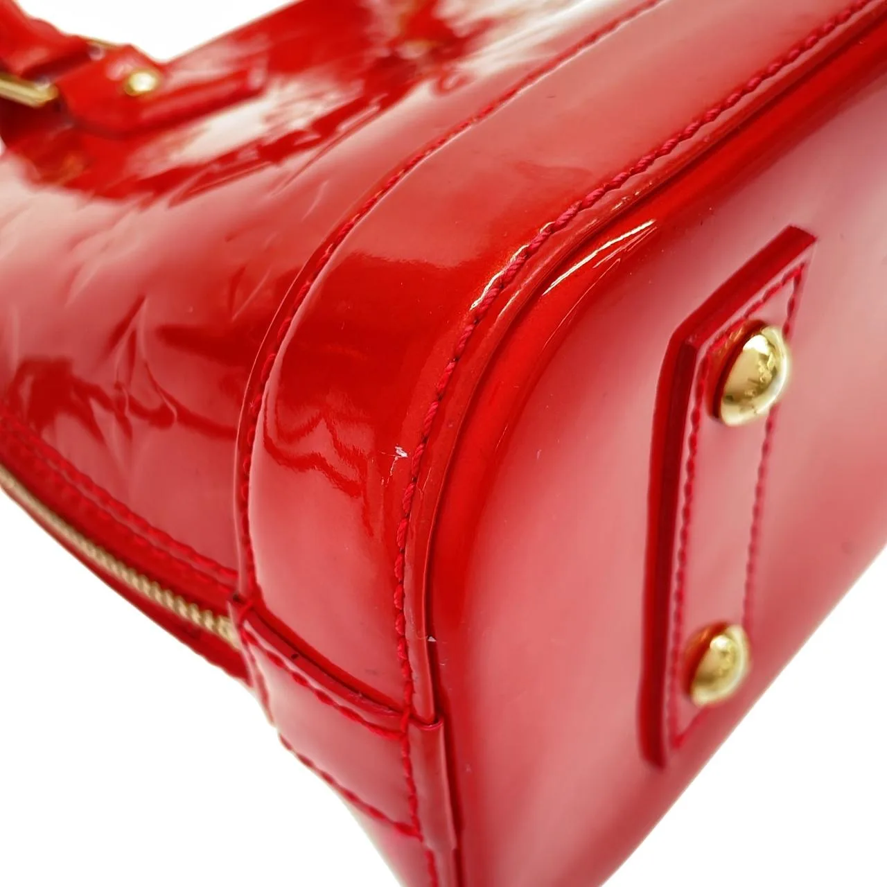 LOUIS VUITTON Alma M91698 Handbag Vernis Rouge Vernis Rank A - Thumbnail 3