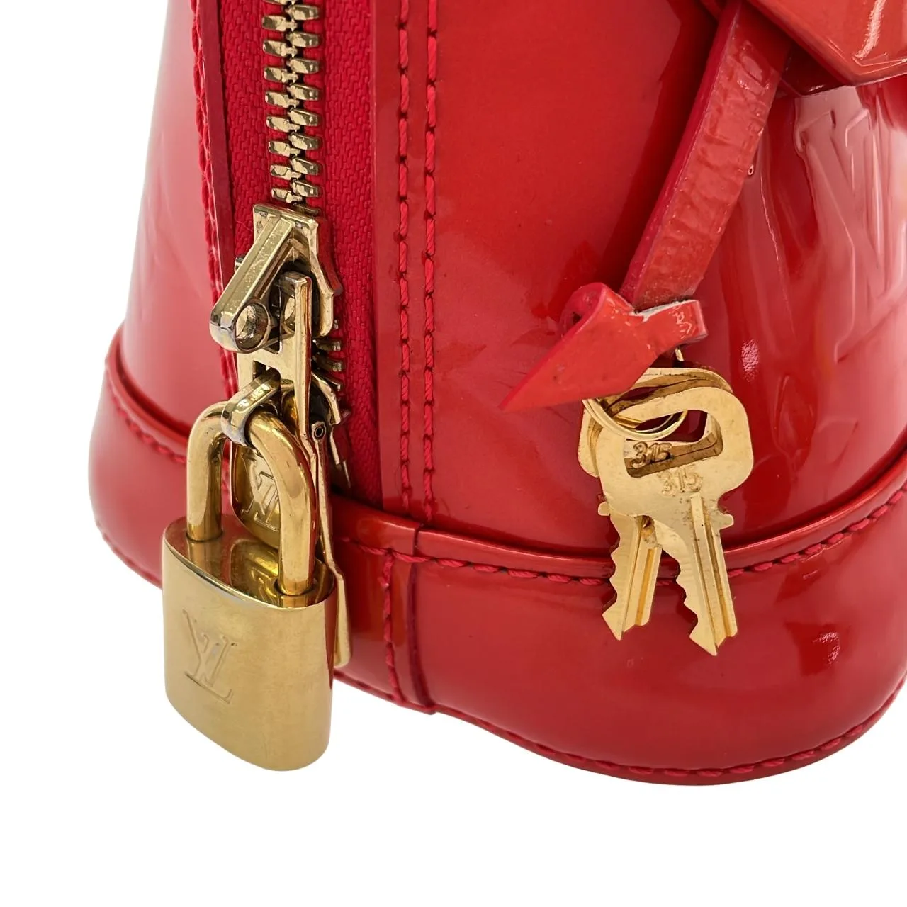 LOUIS VUITTON Alma M91698 Handbag Vernis Rouge Vernis Rank A - Thumbnail 6