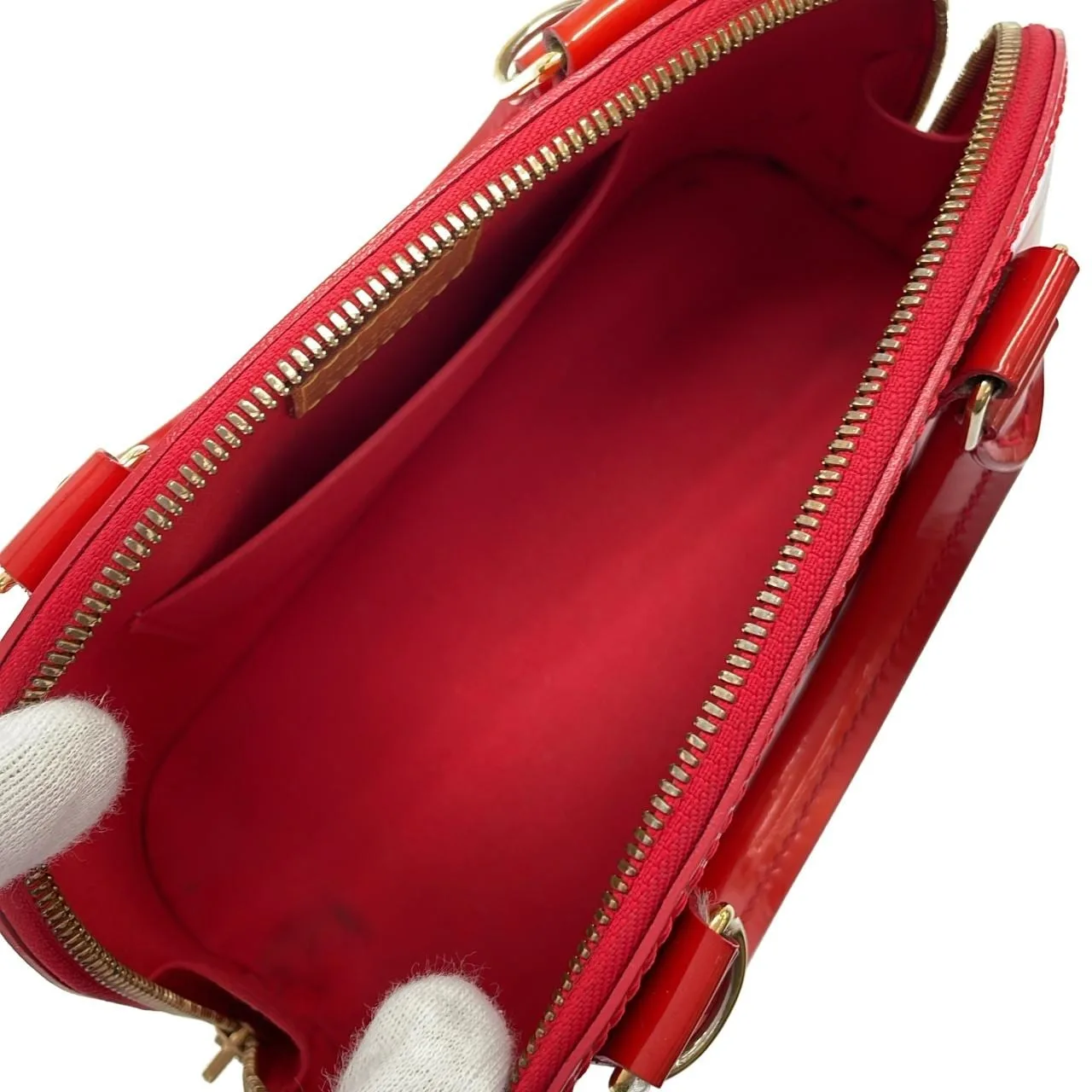 LOUIS VUITTON Alma M91698 Handbag Vernis Rouge Vernis Rank A - Thumbnail 8