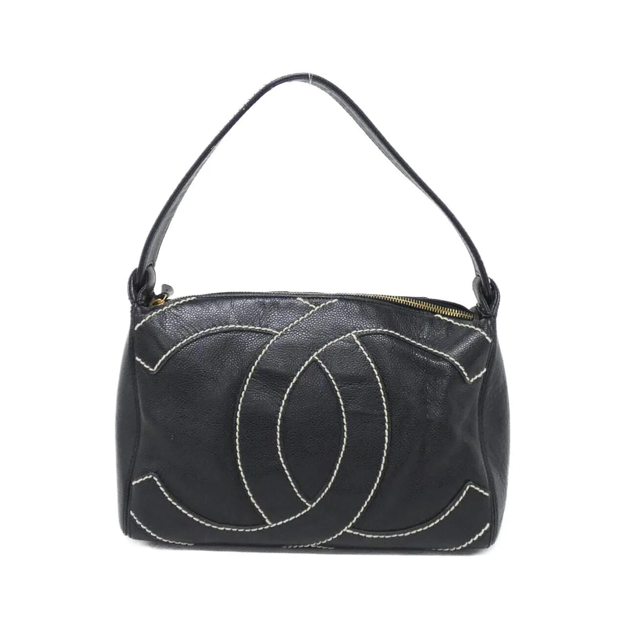 CHANEL 25659 Shoulder Grained Calfskin Black