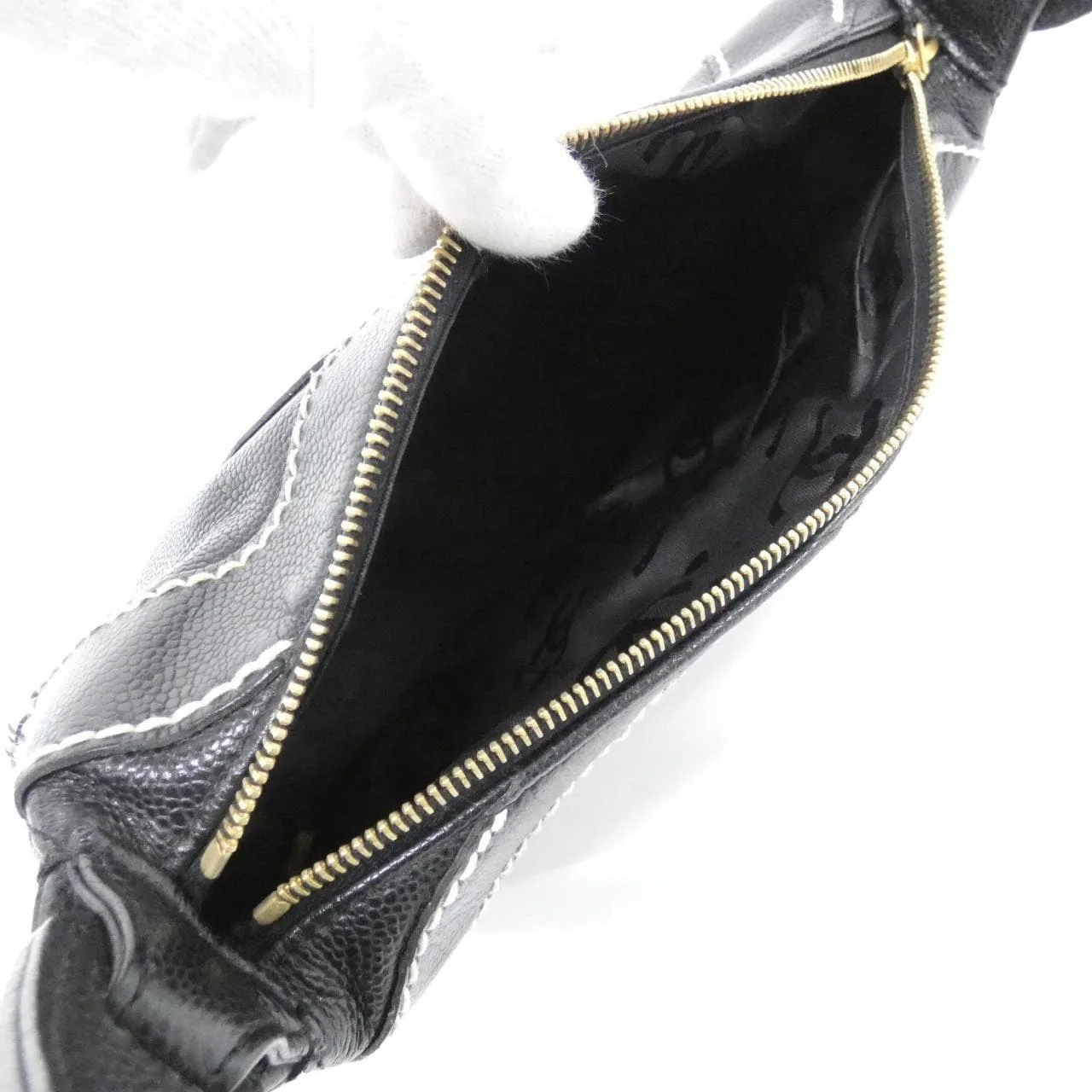 CHANEL 25659 Shoulder Grained Calfskin Black Grained Calfskin - Thumbnail 9