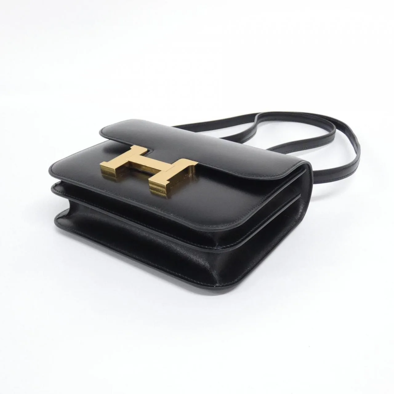 HERMES Constance Shoulder Box Calf Black Box Calf Leather Rank A - Thumbnail 3
