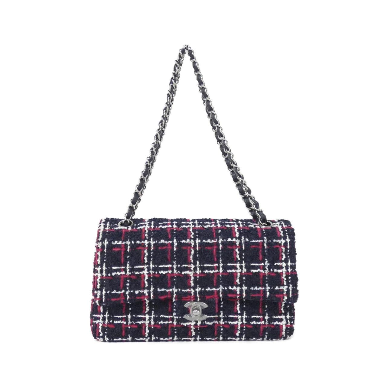 CHANEL Matelasse 1112 Shoulder Tweed White