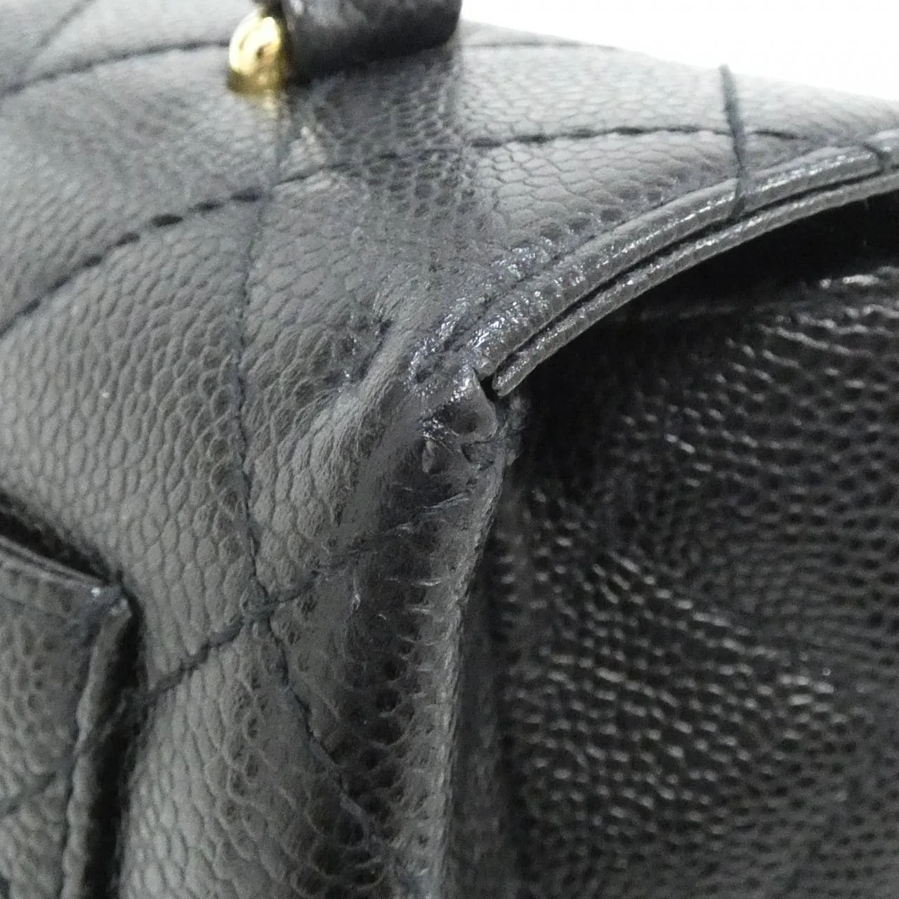 CHANEL Matelasse 12397 Handbag Grained Calfskin Black Grained Calfskin Rank A - Thumbnail 4