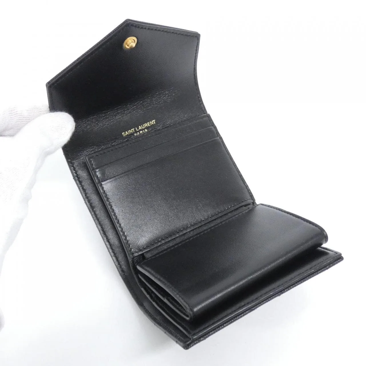 SAINT LAURENT 692061 BOW01 Wallet Black New - Thumbnail 4